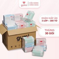 Khăn giấy ăn Gumi, khăn giấy rút bột gỗ thùng 30 gói không chất tẩy trắng tiện lợi cho gia đình