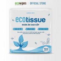Khăn giấy ăn khăn giấy khô cao cấp Ecotissue Napkins Paper gói 100 tờ thấm hút tốt mềm mịn an toàn sạch sẽ - 1 gói