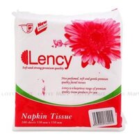 Khăn Giấy Ăn Lency 2 Lớp 100 Tờ 33x33cm