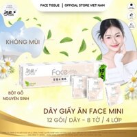Khăn giấy Face cao cấp mini không mùi 8 miếng 4 lớp (12 gói) .