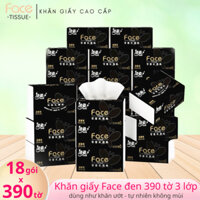 Khăn giấy Face rút đen 390 tờ 3 lớp cao cấp Face Tissue giấy face đen, giấy ăn rút, khăn lau đa năng
