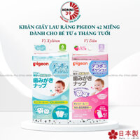 Khăn giấy lau răng Pigeon 42 miếng Nhật Bản vị dâu, Vị  ngọt tự nhiên