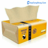 Khăn giấy rút giấy ăn gấu trúc Sipiao làm từ sợi tre siêu mềm siêu dai siêu thấm hút 300 tờ giấy ăn vệ sinh Scd3716