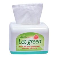 Khăn Giấy Rút Let Green 2 Lớp Hộp Nhựa Để Bàn 110 Tờ