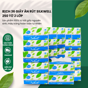 Khăn giấy rút lụa 2 lớp Silkwell gói 250 tờ