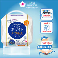 Khăn Giấy Tẩy Trang Dưỡng Trắng Sáng Mịn Da Kosé Softymo White Cleansing Sheet W ( Hộp 52 Miếng) [SamuelCosmetics]