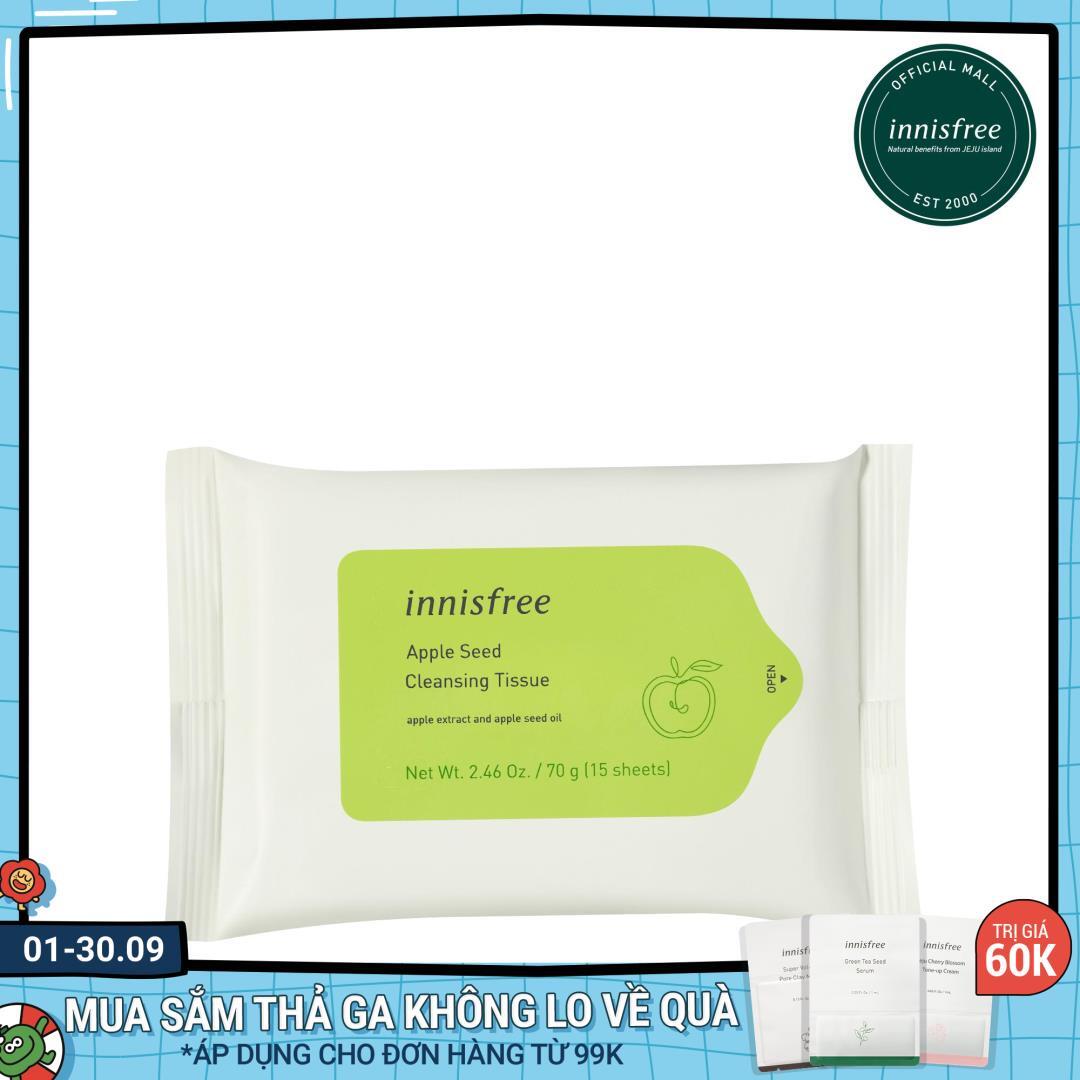 Khăn giấy tẩy trang Innisfree Apple Seed Cleansing Tissue