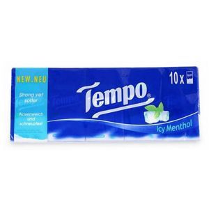Khăn giấy Tempo Icy Menthol (Lốc 10 gói/bịch)