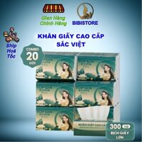 Khăn giấy Topgia Giấy ăn Sắc Việt cao cấp thùng 20 gói 300 tờ 4 lớp 75 rút mềm mịn (Bibistore)