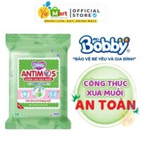 Khăn Giấy Ướt Bobby Antimos Giúp Xua Muỗi Với Hương Sả Dịu Nhẹ - 20 miếng (Dành cho bé trên 6 tháng)