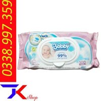 Khăn Giấy Ướt BOBBY Nắp Nhựa 100 Tờ