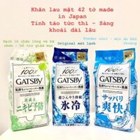 Khăn giấy ướt cotton lau mặt Gatsby Facial Wipes buồn ngủ hay nhậu xỉn lau phát tỉnh luôn