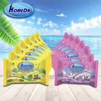 Khăn giấy ướt lau sàn kháng khuẩn tiện dụng hương hoa iHomeDa (10 miếng)