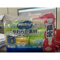 Khăn Giấy ướt Moony Không Mùi 99% Nước Tinh Khiết bịch 8 gói