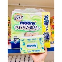 Khăn giấy ướt MOONY nội địa Nhật bịch 10x80 tờ mỗi bịch