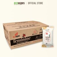Khăn giấy ướt phụ khoa Ecowipes gói 10 tờ vệ sinh cho phụ nữ hương Daisy size 15x20cm nhỏ gọn dễ bỏ túi - 1 Thùng