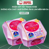 Khăn Giấy Ướt Tẩy Trang Dưỡng Ẩm Kóse Softymo Hyaluronic Acid Sheet H (Hộp 52 Miếng) - Maneki