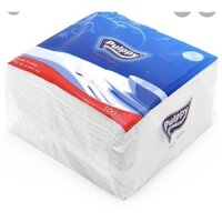 Khăn giấy vuông Pulppy 100 tờ 33x33cm giấy thấm hút tốt, mềm mại và dai - Combo 5 gói