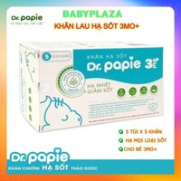 Khăn Hạ Sốt DR. PAPIE 3MO+ Hạ Sốt Nhanh Cho Bé, Giảm Ngứa, Rôm Sảy, Hăm Tã Cho Trẻ Từ 3 Tháng Tuổi