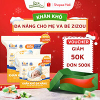 Khăn khô đa năng ZIZOU Cao Cấp dành cho mẹ và bé An toàn Dày Dặn Bề Mặt Chấm Bi Vải Không Dệt