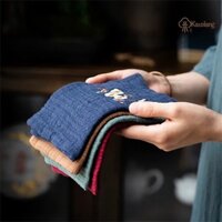 Khăn Lau Bàn Trà Họa Tiết Hoa Mai Thêu Nổi, Set 4 Khăn