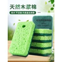 Khăn lau bát đĩa bằng bọt biển gỗ tự nhiên, miếng tẩy rửa ma thuật, bàn chải chà bát, khai quét vết bẩn bếp, khăn lau ma thuật