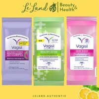 Khăn lau cho cô bé Vagisil Healthy Detox Wipes làm sạch toàn bộ, có công thức chứa tinh dầu