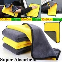 Khăn lau đa năng chất liệu Microfiber 2 mặt, Khăn siêu thấm không đổ lông chuyên dụng để lau nhà cửa, bếp, ô tô - 30x30