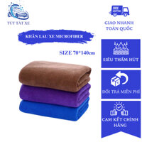 Khăn Lau Đa Năng Microfiber Rửa Ô Tô Xe Hơi Xe Máy Nhà Bếp Mềm Mịn Thấm Hút Nước Cực Tốt, kích thước 70x140cm