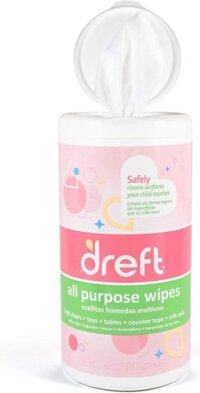 Khăn lau diệt khuẩn Dreft Multi-Surface All-Purpose Gentle Cleaning Wipes for Baby Toys, Car Seat, High Chair & More 70 tờ