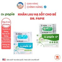 Khăn lau hạ sốt cho bé Dr Papie Hộp 5 túi 25 khăn