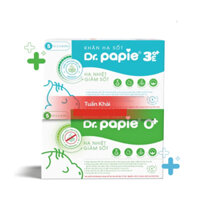 KHĂN LAU HẠ SỐT DR PAPIE THẢ NHIỆT HẠ SỐT NHANH, HẠ NHIỆT GIẢM SỐT CHO TRẺ SƠ SINH HỘP 25 KHĂN