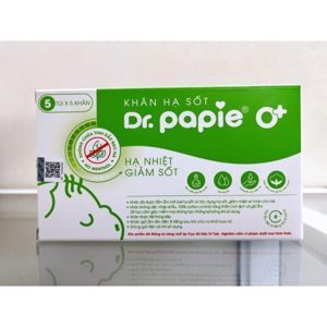 Khăn lau hạ sốt Dr.Papie 0M+ (5 tờ)