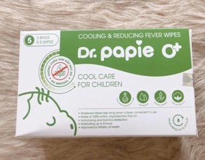 Khăn lau hạ sốt Dr.Papie 0M+ (5 tờ)