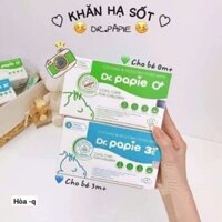 Khăn lau hạ sốt Dr.Papie cho bé ngăn ngừa co giật, hạ sốt Hộp 25 khăn