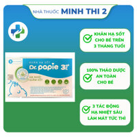 Khăn Lau Hạ Sốt , Giảm Nhiệt Dr Papie - Dành cho trẻ trên 3 tháng tuổi , chứa tinh dầu bạc hà [ nhà thuốc Minh Thi 2 ]