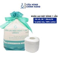 Khăn lau mặt dùng 1 lần spa 50 khăn LIKADO kích thước 20x20cm1 cuộn