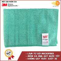 Khăn lau ô tô chuyên dụng chống trầy xước Microfiber 3M 37x37cm KL-3737 - Xanh lá