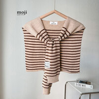 Khăn len choàng sọc ngang text stamp 40x98