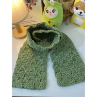 Khăn len handmade hoạ tiết ô vuông