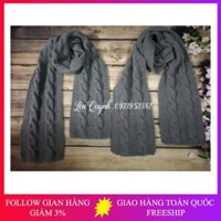 Khăn len handmade kiểu đan vặn thừng hạt gạo