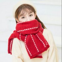 Khăn len họa tiết kẻ dọc nữ tính