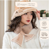 Khăn len lông điệu thắt nơ thời trang, khăn lông buộc cổ đai len phong cách Hàn Quốc Leuleu Accessorize