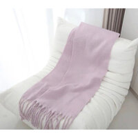 khăn len thời trang, khăn len bản rộng màu tím pastel