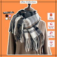 Khăn Len Unisex, Khăn Choàng Cashmere Họa Tiết Sọc Caro Nhiều Màu Cổ Điển Thời Trang Thu Đông - 68x200cm - Mã LN115