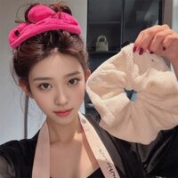 Khăn lớn cực lớn buộc tóc nhanh khô cho phụ nữ, băng đô tóc bun thanh lịch đơn giản mùa thu đông, phụ kiện tóc nhung rửa mặt