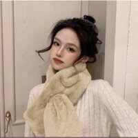 Khăn lông quàng cổ nữ mềm mại dáng ngắn Hàn Quốc ấm áp