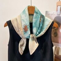 Khăn Lụa In Vải Lanh Cotton Khăn Vuông Bảo Vệ Cổ Khăn Choàng Nữ Khăn quàng Cổ Hàn Quốc Trang Trí Văn Học Khăn