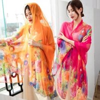 Khăn Lụa Nữ Du Lịch Quá Khổ Phong Cách Mẹ Tất Cả Trận Đấu Khăn Choàng Gạc Voan Chống Nắng Khăn Đi Biển / Hạt 253,12