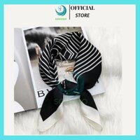 Khăn lụa quàng cổ áo sơ mi, công sở 70cm- Khăn bandana lụa vuông- Khăn choàng cổ size 70x70cm- CHỌN MẪU - màu đen